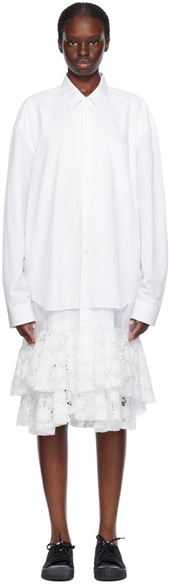 Photo: Comme des Garçons Comme des Garçons White Lace Midi Dress