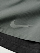 Nike Running - 2-in-1 Stride Straight-Leg Dri-FIT Ripstop and Stretch-Jersey Shorts - Gray