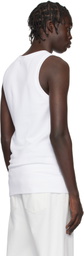 Balmain White 'PB' Embroidered Tank Top