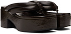 Dries Van Noten Brown Platform Thong Sandals