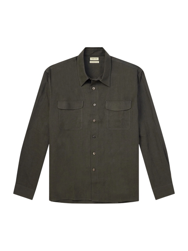 Photo: De Bonne Facture - Linen Overshirt - Green