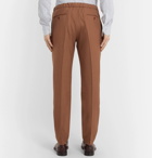Camoshita - Tan Pleated Woven Suit Trousers - Men - Tan