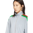 Gucci Silver Reflective Zip-Up Sweater