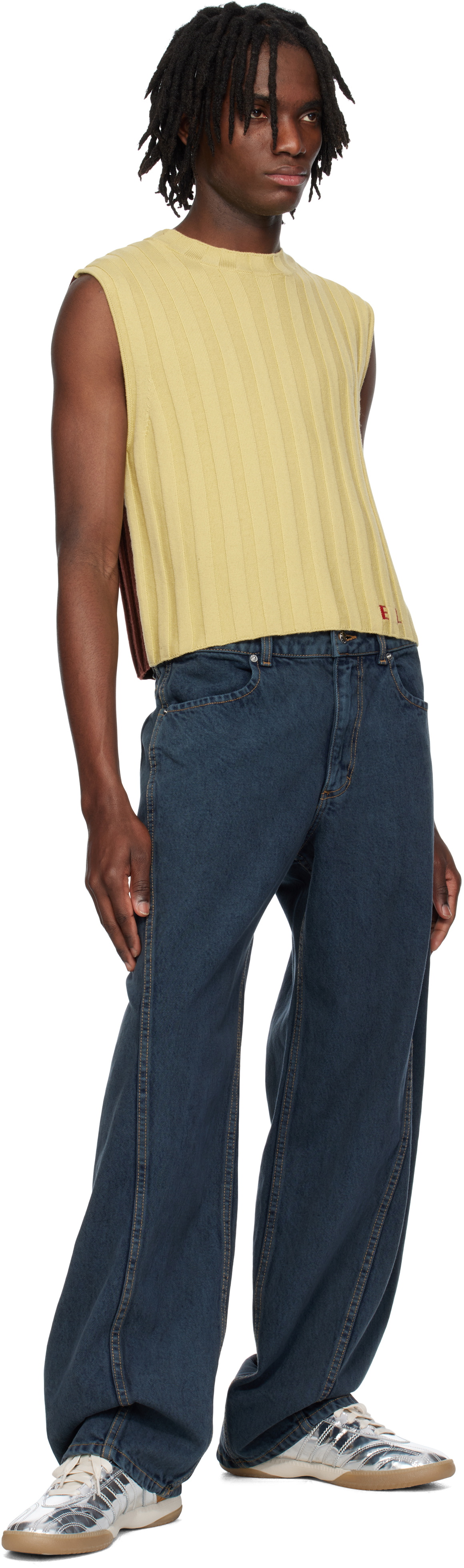 Eckhaus Latta Yellow & Burgundy Keyboard Vest