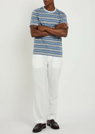 PS Paul Smith Striped Cotton-blend T-shirt Light Blue