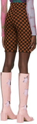 Andrej Gronau SSENSE Exclusive Brown & Black Check Bike Shorts