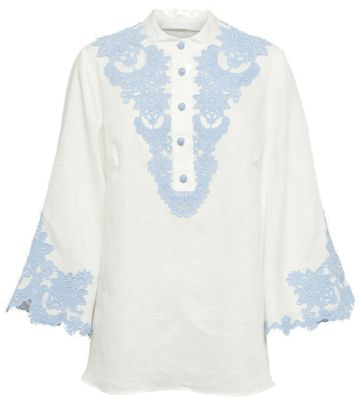 Photo: Zimmermann Embroidered linen blouse