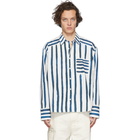 Jacquemus White and Blue La Chemise Peinture Shirt