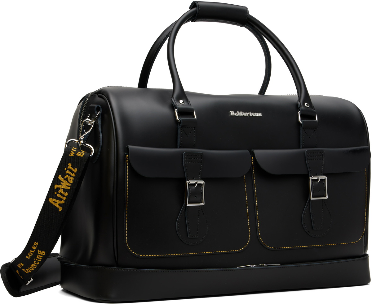 Dr. Martens Black Smooth Leather Weekender Bag