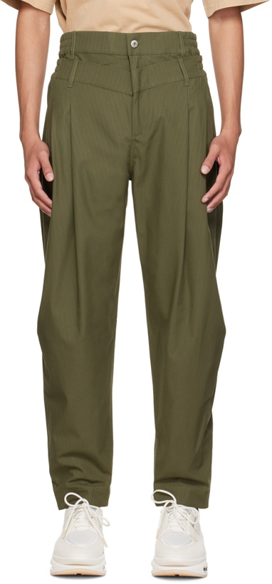 Photo: Feng Chen Wang Green Double Waistband Trousers