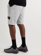 Stone Island - Straight-Leg Logo-Appliquéd Cotton-Jersey Drawstring Shorts - Gray