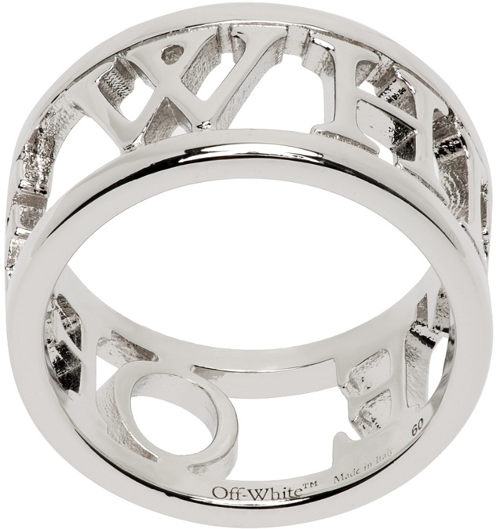Photo: Off-White Silver Lettering Ring