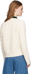 Casablanca Off-White Column Knit Cardigan