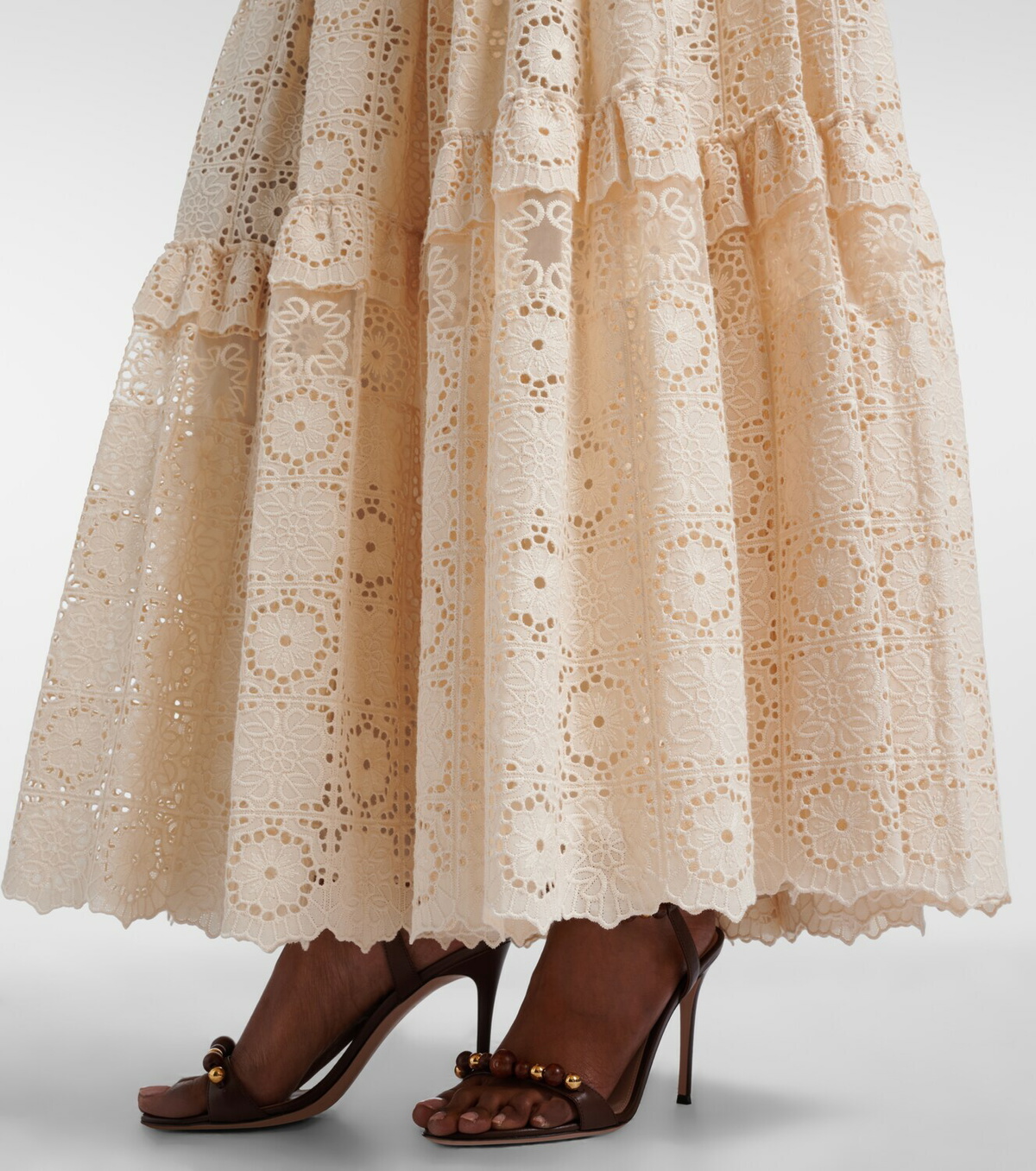 Elie Saab Guipure lace cotton and silk-blend maxi skirt