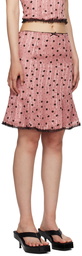 GUIZIO Pink Floral Midi Skirt