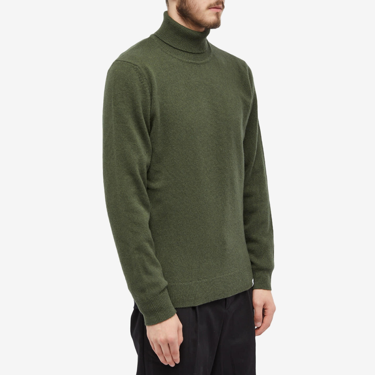 Norse Projects Men's Kirk Merino Lambswool Roll Neck Knit in Army Green  Norse Projects