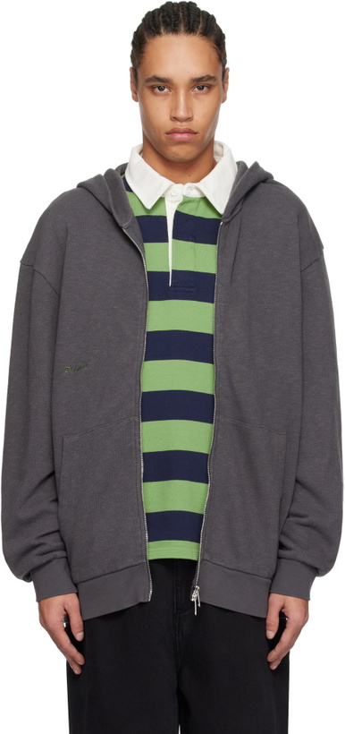 Photo: Palmes Gray Waffle Zip Hoodie