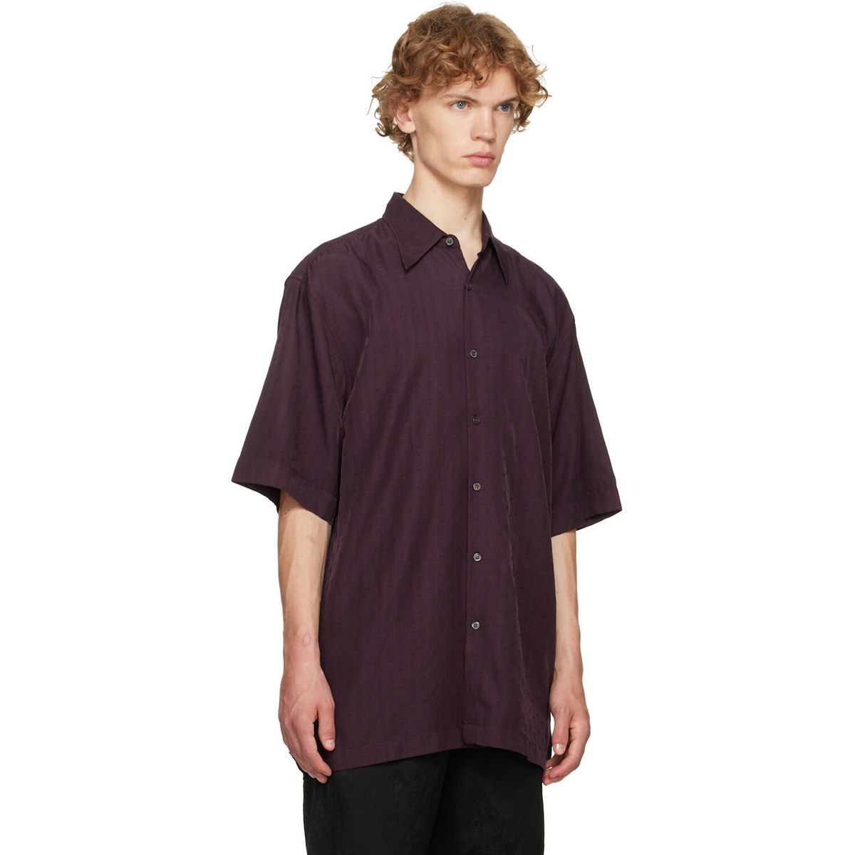 Dries Van Noten Burgundy Floral Shirt