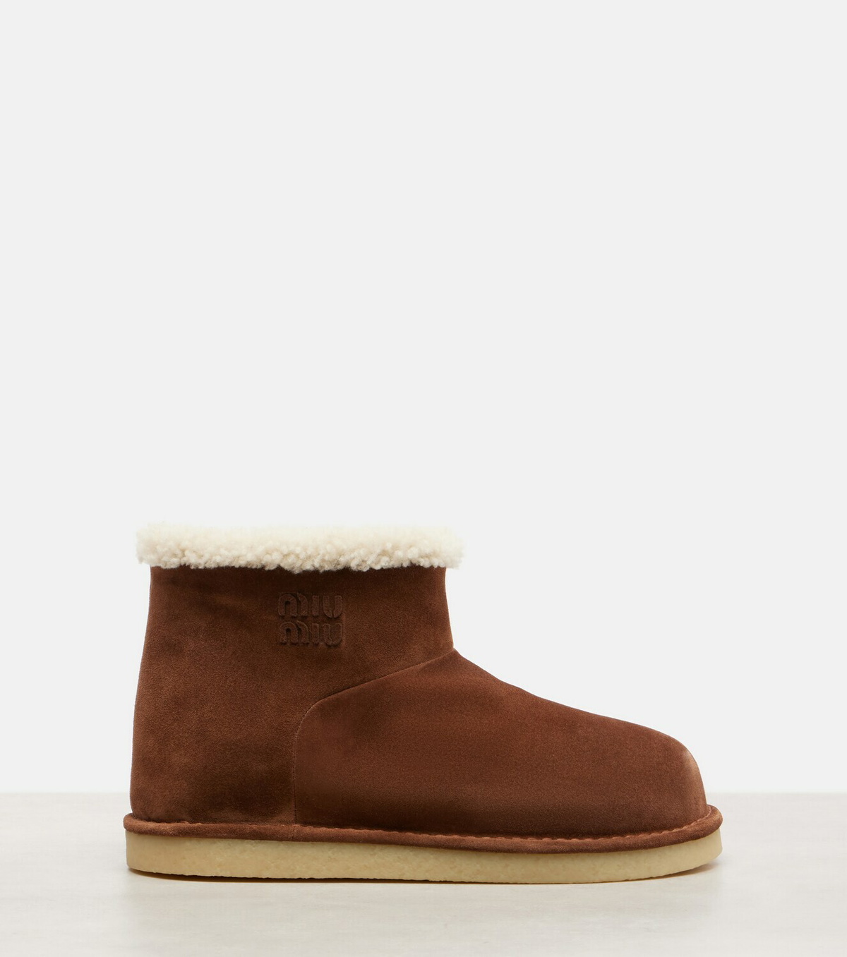 Miu Miu Shearling-lined suede ankle boots