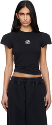 VETEMENTS Black Biker Cross Logo Front Sleeve T-shirt