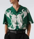 Valentino Printed cotton poplin bowling shirt