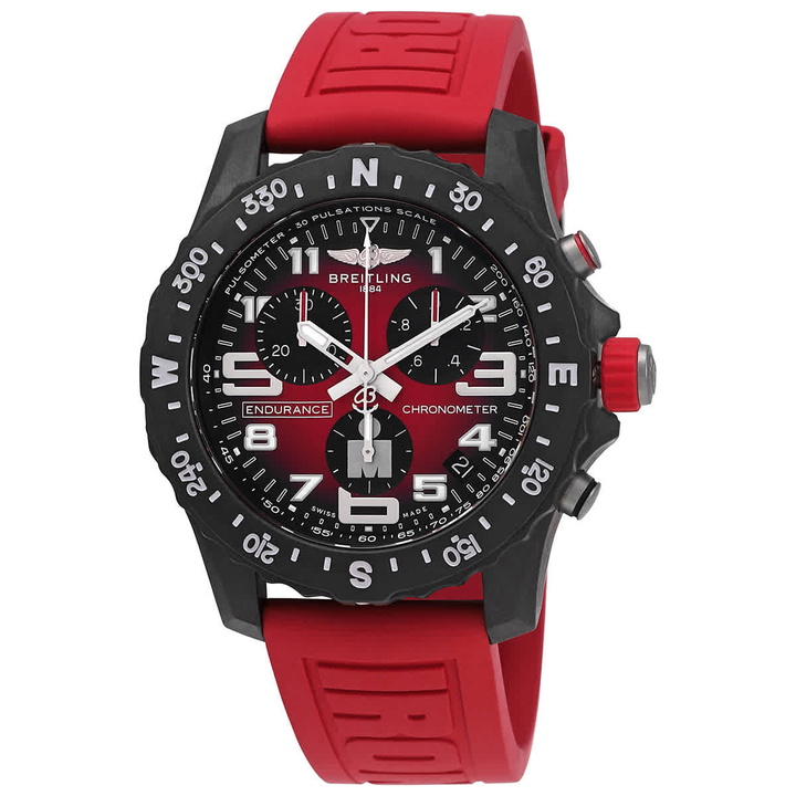 Photo: Breitling Endurance Pro Chronograph Quartz Chronometer Red Dial Mens Watch X823109A1K1S1