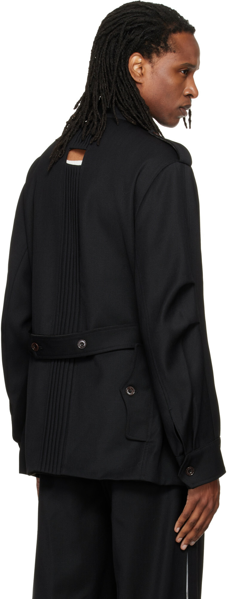NULLUS Black Deconstructed Parka Jacket