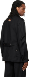 NULLUS Black Deconstructed Parka Jacket