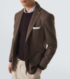 Kiton Prince of Wales check virgin wool blazer