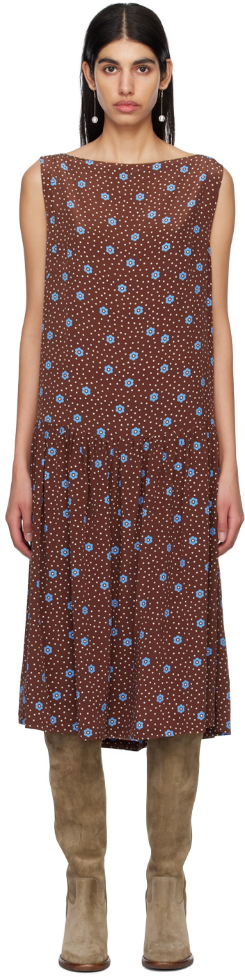 Caro Editions Brown Heather Midi Dress