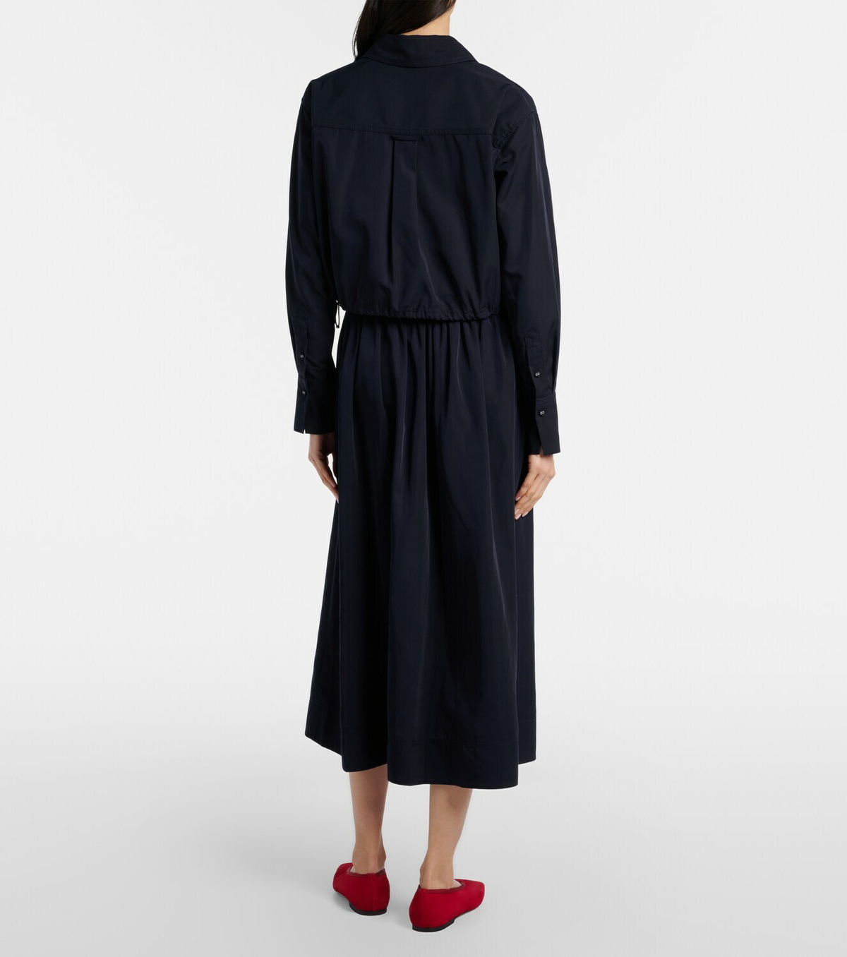 Veronica Beard Bates gathered taffeta midi skirt