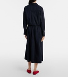 Veronica Beard Bates gathered taffeta midi skirt