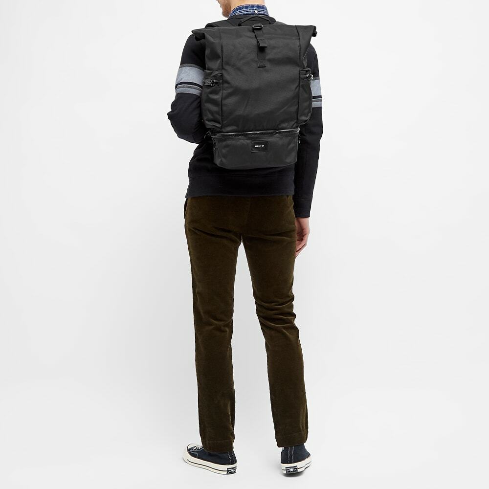 Sandqvist Men's Verner Ballistic Rolltop Backpack in Black 