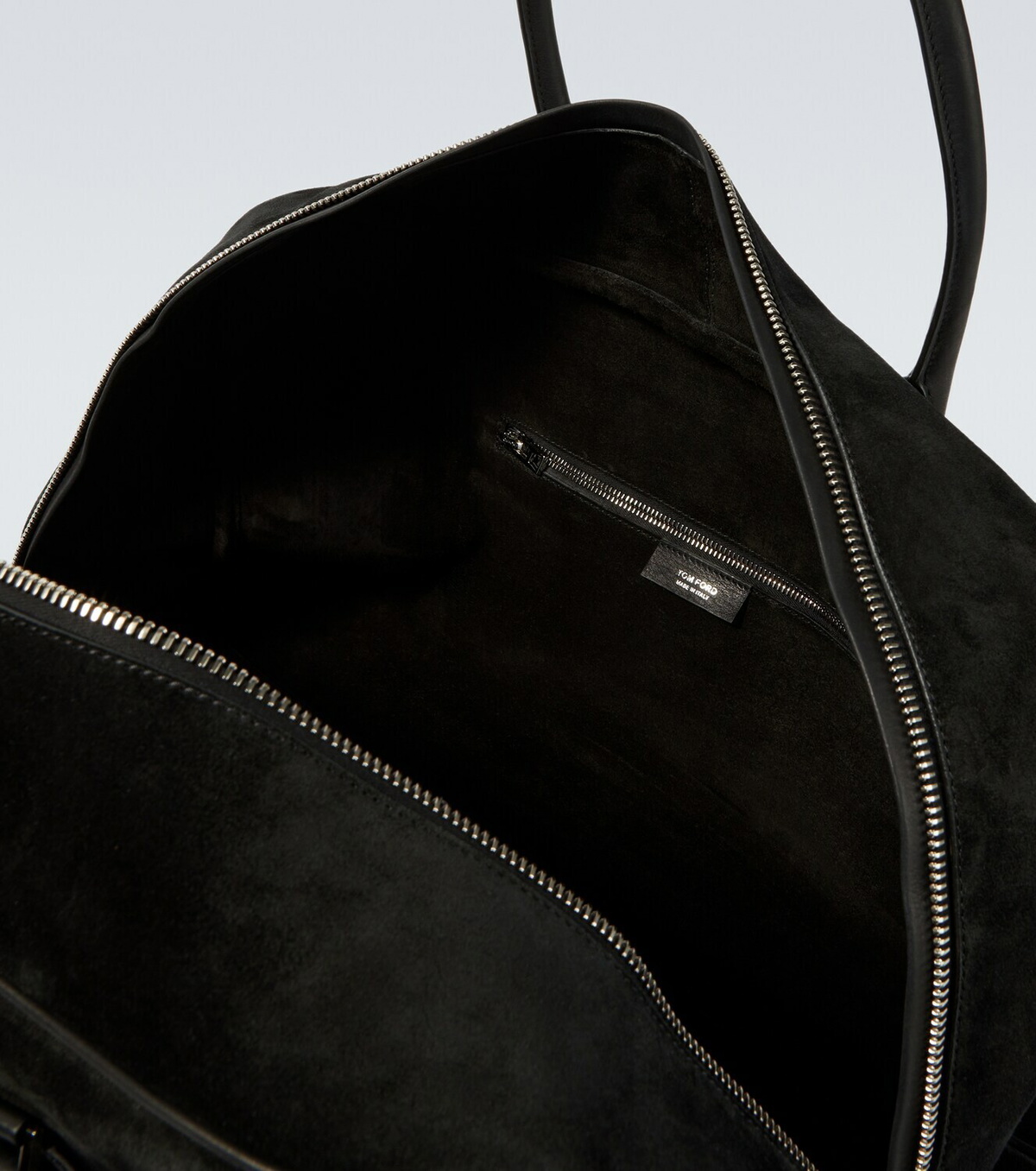Tom Ford Leather-trimmed suede duffel bag