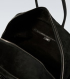 Tom Ford Leather-trimmed suede duffel bag