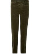 Rubinacci - Luca Slim-Fit Tapered Cotton-Blend Corduroy Trousers - Green