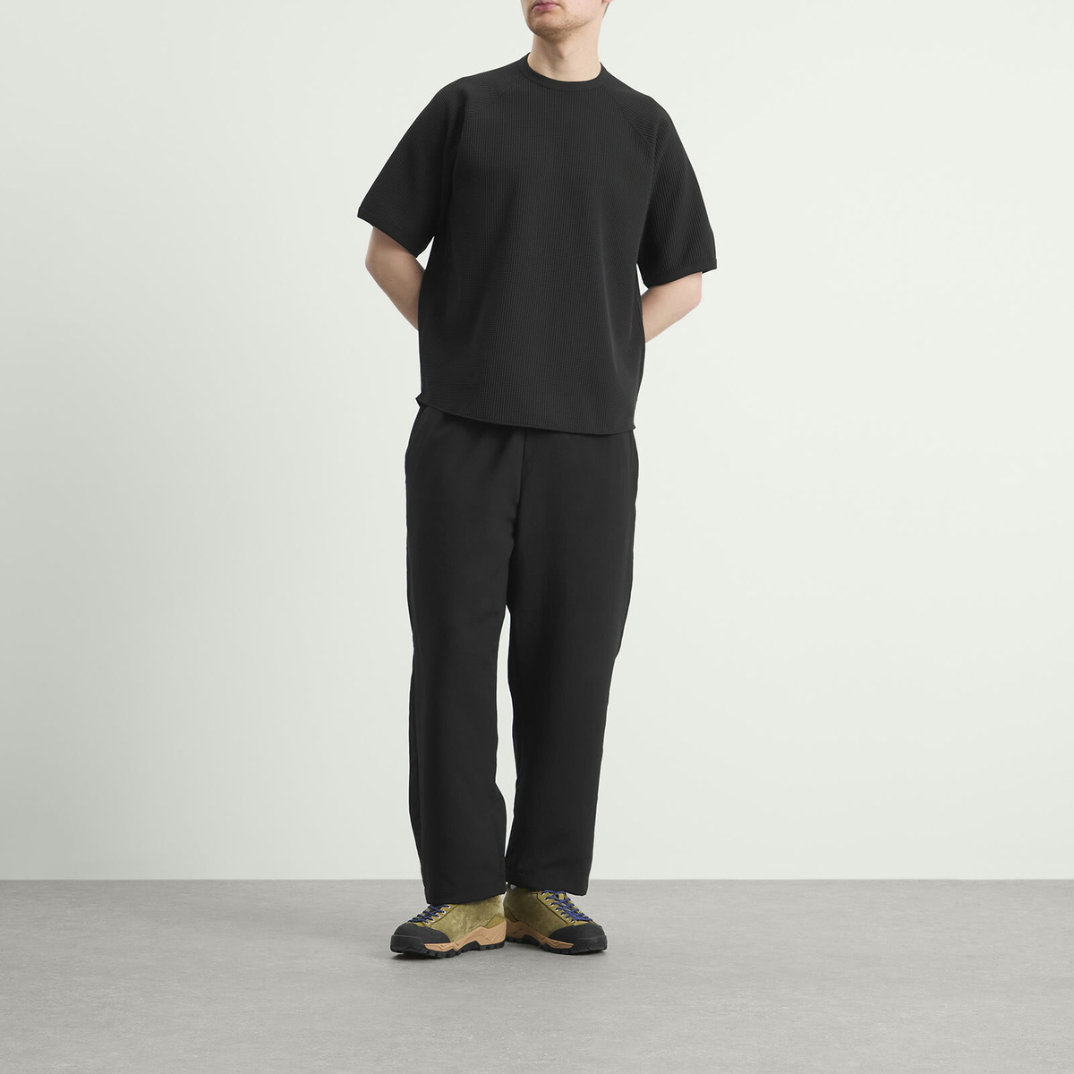 Goldwin Men's Waffle Light T-Shirt in Black