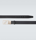 Brioni Logo leather belt