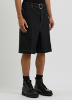Jil Sander Contrast-stitch Twill Shorts Navy