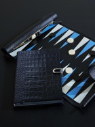 Smythson - Soho Croc-Effect Leather Notebook