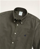 Brooks Brothers Men's Stretch Milano Slim-Fit Sport Shirt, Non-Iron Oxford | Dark Green