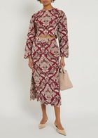 Farm Rio Jacquard Woven Crop top Red