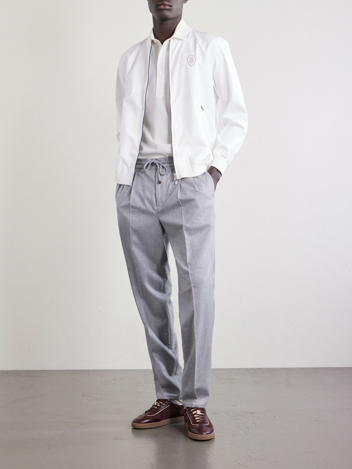 Brunello Cucinelli - Logo-Appliquéd Shell Jacket - White