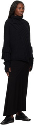 Y's Black U-Left S Cloth Pkt Maxi Skirt