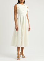 Roksanda Brigitte Pleated Midi Dress Ivory