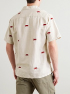 Portuguese Flannel - Crab Embroidered Linen and Cotton-Blend Shirt - Neutrals