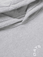 7 DAYS ACTIVE - Monday Logo-Print Organic Cotton-Jersey Hoodie - Gray