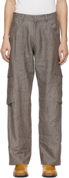 Serapis Gray Linen Cargo Pants