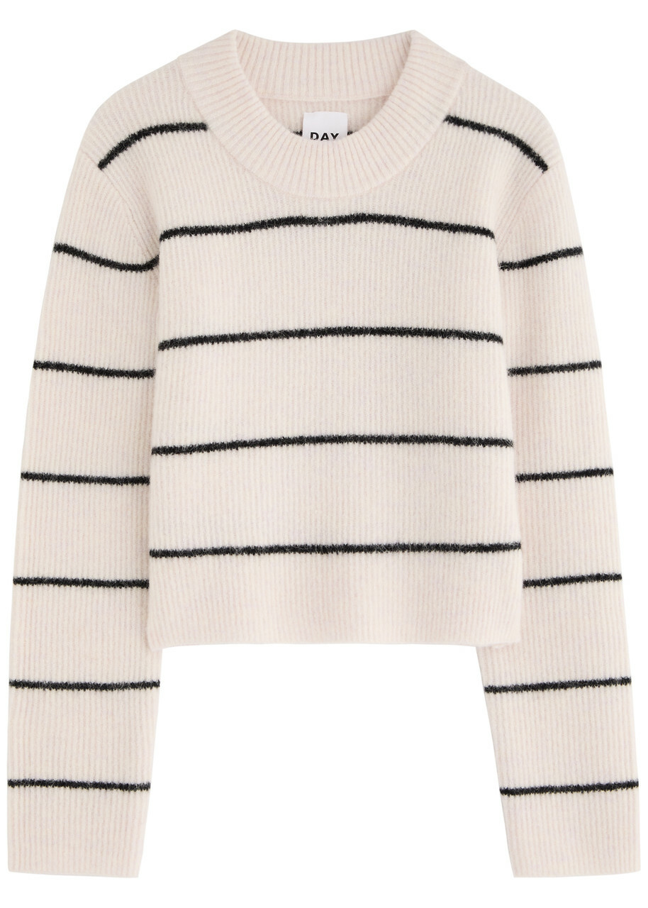 Day Birger ET Mikkelsen Gaby Striped Brushed-knit Jumper Off White