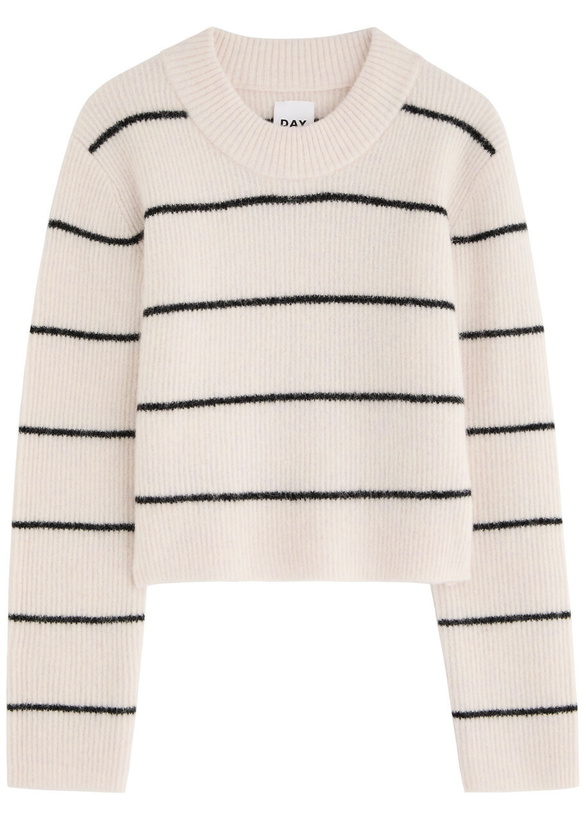 Photo: Day Birger ET Mikkelsen Gaby Striped Brushed-knit Jumper Off White